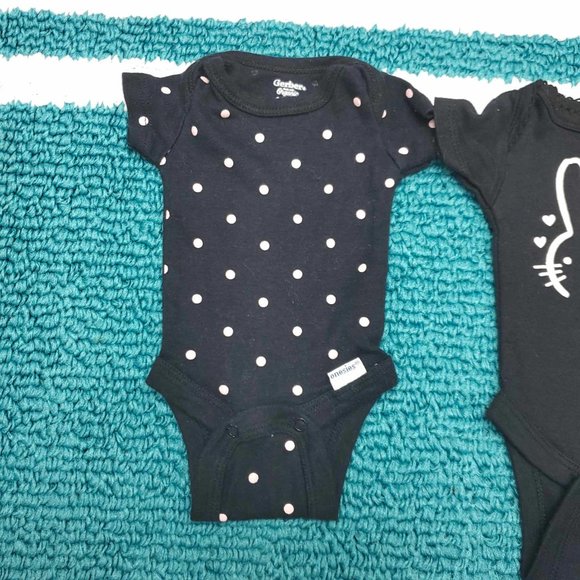 Set of 3 Black Patterned Onsies (Preemie) |Carters, Gerber - Picture 4 of 8